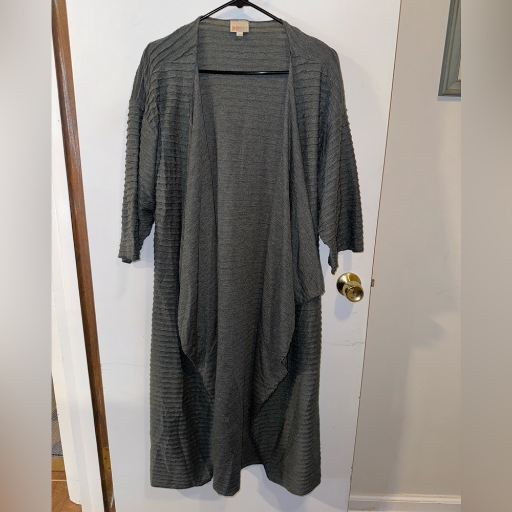 LuLaRoe Women’s Long Black Duster Cardigan Size Medium